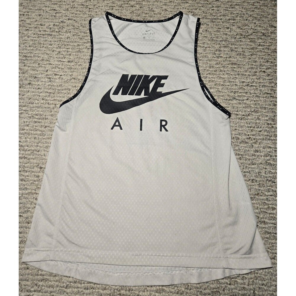 Nike Air Mesh Jersey Running Tank Top White Black Size Small